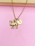Gold Camel Charm Necklace, Zookeeper Gifts, AN404