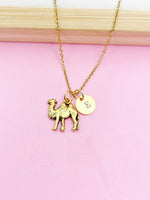 Gold Camel Charm Necklace, Zookeeper Gifts, AN404