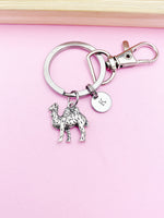 Silver Camel Charm Keychain Desert Animal Pet Zookeeper Gifts Idea Personalized Customized Made to Order, AN2100