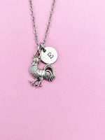 Silver Chicken Rooster Charm Necklace Farmer Chicken Pet Gifts Ideas Personalize Customize Charm Necklace, N782