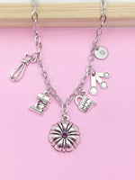 Silver Kitchen Mixer Measuring Cup Bundt Pan Charm Necklace Baker Everyday Gift Ideas, Personalized, AN1233