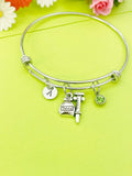 Silver Medical Bottle Syringe Charm Bracelet Everyday Gift Idea Personalized Customized Made to Order Jewelry CN2162