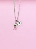Silver Molar Tooth Charm Necklace, Dentist Medical School Gift, Gold and Bronze in Option, AN1326