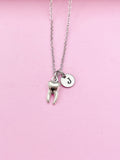 Silver Molar Tooth Charm Necklace Dentist Medical School Gift Ideas Personalized Customized Made to Order Jewelry, AN1326