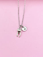 Silver Molar Tooth Charm Necklace, Dentist Medical School Gift, Gold and Bronze in Option, AN1326
