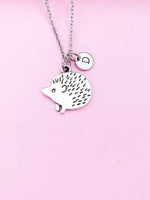 Silver Cute Hedgehog Charm Necklace Porcupine Pet Gifts Ideas Personalized Customized Made to Order, BN2243