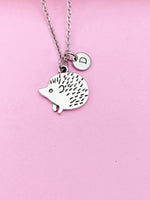 Silver Cute Hedgehog Charm Necklace Porcupine Pet Gifts Ideas Personalized Customized Made to Order, BN2243