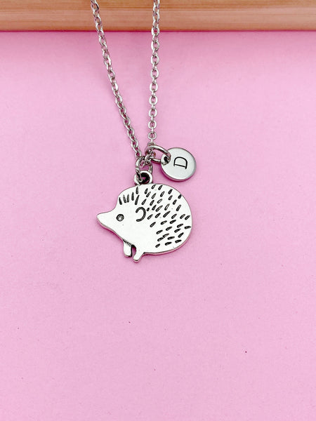 Silver Cute Hedgehog Charm Necklace Porcupine Pet Gifts Ideas Personalized Customized Made to Order, BN2243