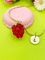 Gold Red Raspberry Charm Necklace Everyday Gifts Ideas Personalized Customized Monogram Made to Order Jewelry, BN5304