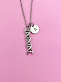 Silver DNA Charm Necklace Biology Family Gifts Ideas Personalized Customized Made to Order, N1238A