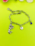 Silver Cheerleader Star Charm Bracelet Everyday Gifts Ideas, Personalized Customized Made to Order Jewelry, AN920