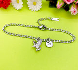 Silver Flying Eagle Charm Bracelet Everyday Gifts Ideas Hawk Personalized Customized Made to Order Jewelry, BN348