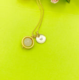 Rose Quartz Charm Gold Necklace Gift Ideas Natural Gemstone Jewelry, Spinner Necklace, 6N5055