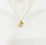 Rose Quartz Charm Gold Necklace Gift Ideas Natural Gemstone Jewelry, Spinner Necklace, 6N5055