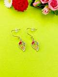 Gold Leaf Charm Earrings Everyday Gifts Ideas Personalized Customized Made to Order Jewelry, AN2312