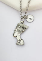 Silver Egyptian Queen Charm Necklace Queen Gifts Ideas Personalized Customized Made to Order, AN1958