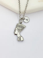 Silver Egyptian Queen Charm Necklace Queen Gifts Ideas Personalized Customized Made to Order, AN1958