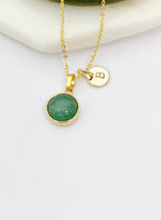 Gold Natural White Jade Charm Necklace Gemstone Jewelry Birthday Gifts Ideas Personalized Customized Made to Orde, N3378