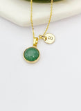 Gold Natural White Jade Charm Necklace Gemstone Jewelry Birthday Gifts Ideas Personalized Customized Made to Orde, N3378