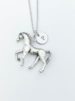 Silver Walking Horse Charm Necklace Horse Lover Pet Gifts Idea Personalized Customized Made to Order, N4655