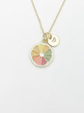 Gold Lemon Slice Charm Necklace Teens Birthday Gifts Ideas Personalized Customized Made to Order, N5491