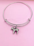 Silver Lamb Charm Bracelet Personalized Customized Monogram Jewelry, N1587E