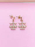 Gold Justice Scale Charm Stud Earrings Lawyer Law School Paralegal Judge Libra Gifts Idea Personalized Made to Order N4112A