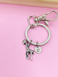 Silver Giraffe Charm Keychain Wildlife Zookeeper Gifts Idea Personalized Customized Made to Order,AN2670