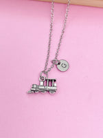 Silver Train Locomotive Necklace, Steam Train Charm, Steam Engine Train Charm, Streamliner Charm, Personalized Gift, N2206