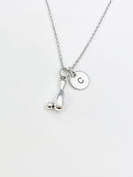 Silver Bowling Pin Charm Necklace Everyday Gift Ideas Personalized Customized Monogram Made to Order Jewelry, AN803