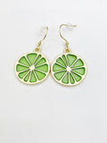 Gold Lemon Lime Slice Charm Earrings Everyday Gifts Ideas Personalized Customized Made to Order Jewelry, AN3200