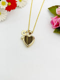 Gold Heart Locket Necklace, Personalized Customized Made to Order Jewelry, N5468
