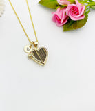 Gold Heart Locket Necklace, Personalized Customized Made to Order Jewelry, N5468