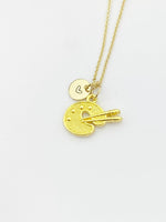 Gold Palette Charm Necklace Artist Teens Birthday Gifts Ideas Personalized Customized Made to Order, N5490