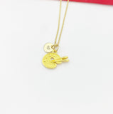 Gold Palette Charm Necklace Artist Teens Birthday Gifts Ideas Personalized Customized Made to Order, N5490