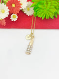 Gold Lipstick Charm Necklace Makeup Artist School Student Gifts Ideas Personalized Customized Made to Order, N5498