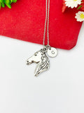 Silver Horse Charm Necklace Horse Lover Pet Girls Gifts Idea Personalized Customized Made to Order, N4378