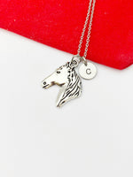 Silver Horse Charm Necklace Horse Lover Pet Girls Gifts Idea Personalized Customized Made to Order, N4378