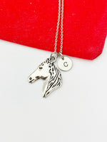 Silver Horse Charm Necklace Horse Lover Pet Girls Gifts Idea Personalized Customized Made to Order, N4378