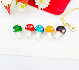 Silver Mushroom Charm Necklace Mycology School Student Mycologist Gifts Idea Personalized Customized Made to Order, AN5037