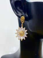 Gold Daisy Charm Earrings Mother's Day Gifts Ideas Personalized Customized Made to Order, N4153