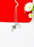 Silver Coconut Tree Charm Necklace Plant Biologist School Student Gifts Ideas Personalized Customized Made to Order, N789