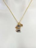 Gold Tabby Cat Charm Necklace Veterinarian School Student Gifts Ideas Personalized Customized Made to Order, N5503