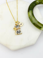 Gold Tabby Cat Charm Necklace Veterinarian School Student Gifts Ideas Personalized Customized Made to Order, N5503