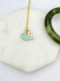 Gold Cute Seal Charm Necklace Biologist School Student Gifts Ideas Personalized Customized Made to Order, N5509