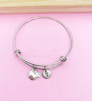 Silver Apple Charm Bracelet Teacher Appreciation Gifts Ideas Personalized Customized Monogram Made to Order Jewelry, AN1918