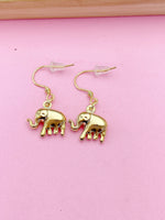 Gold Elephant Charm Necklace Birthday Luck Gifts Ideas Personalized Customized Made to OrderN2776