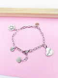 Silver Daughter Sunflower Charm Bracelet Stepdaughter Daughter Gifts Ideas Personalized Customized Made to Order Jewelry N1383