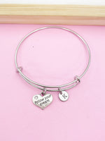 Silver Follow Your Dream Heart Charm Bracelet Graduation Gifts Ideas Personalized Customized Made to Order Jewelry, AN828