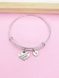 Silver Follow Your Dream Heart Charm Bracelet Graduation Gifts Ideas Personalized Customized Made to Order Jewelry, AN828